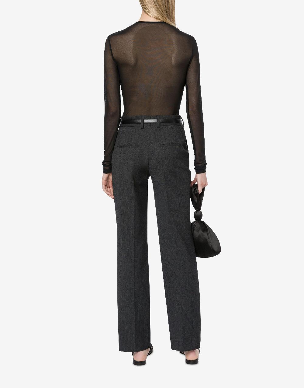 Alberta Ferretti T-shirt in tulle stretch con strass e perline Sottocosto