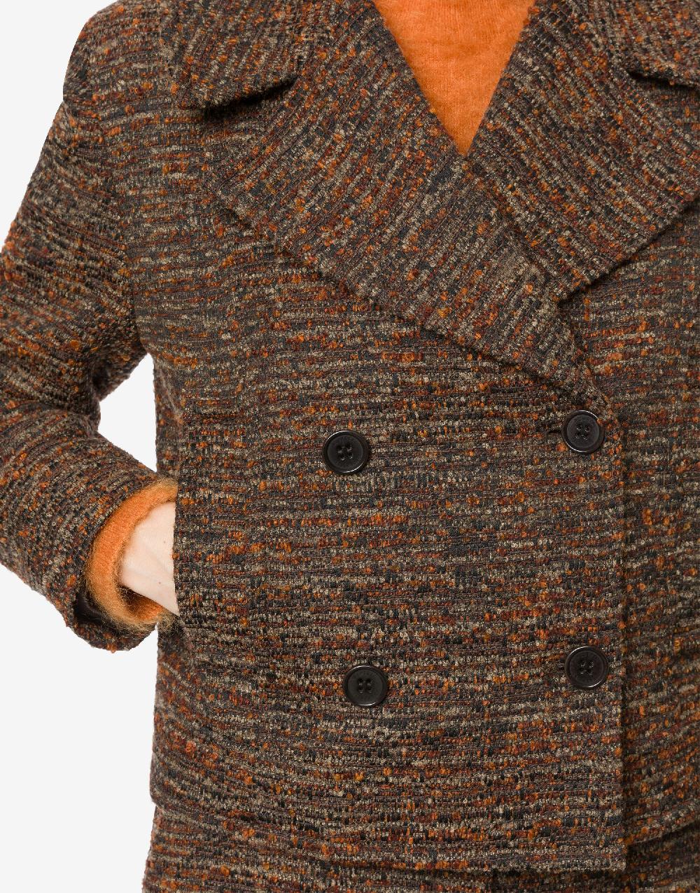 Alberta Ferretti Cappotto corto in tweed bottonato Online