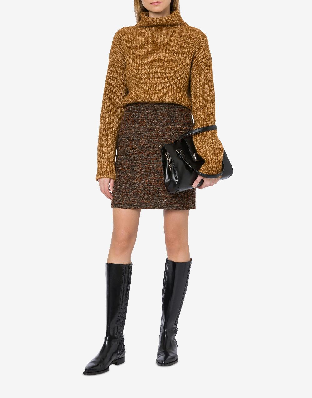 Alberta Ferretti Minigonna in tweed bottonato Outlet