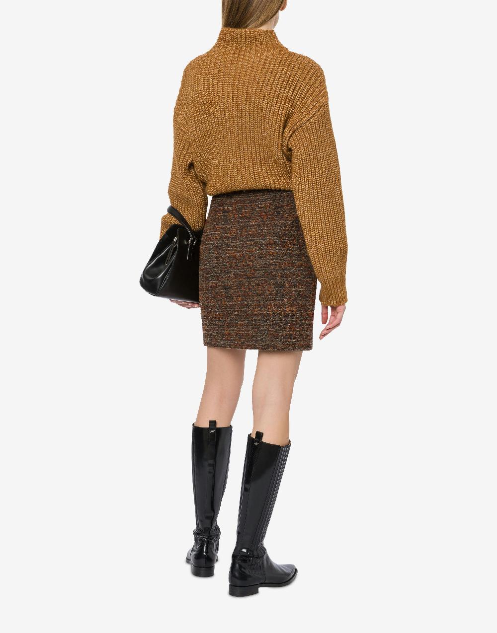 Alberta Ferretti Minigonna in tweed bottonato Outlet