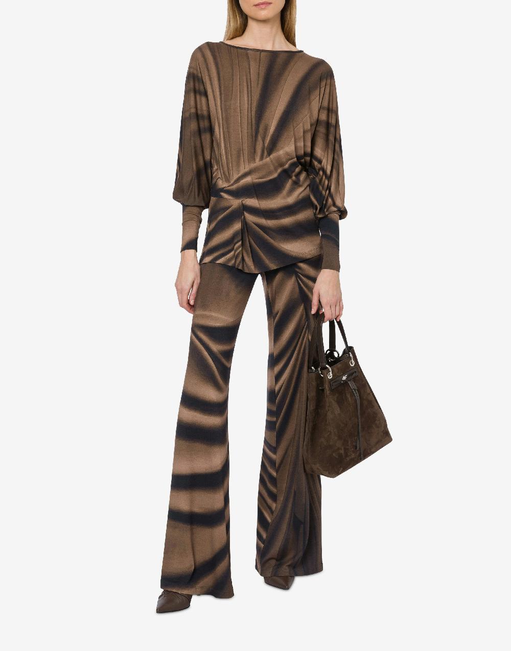 Alberta Ferretti Pantalone in jersey con stampa Drappeggio Vendite Flash