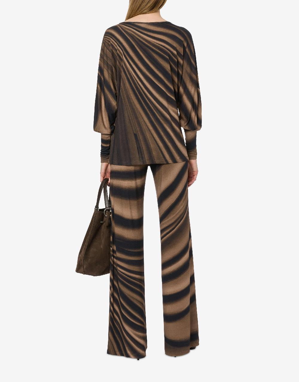 Alberta Ferretti Pantalone in jersey con stampa Drappeggio Vendite Flash