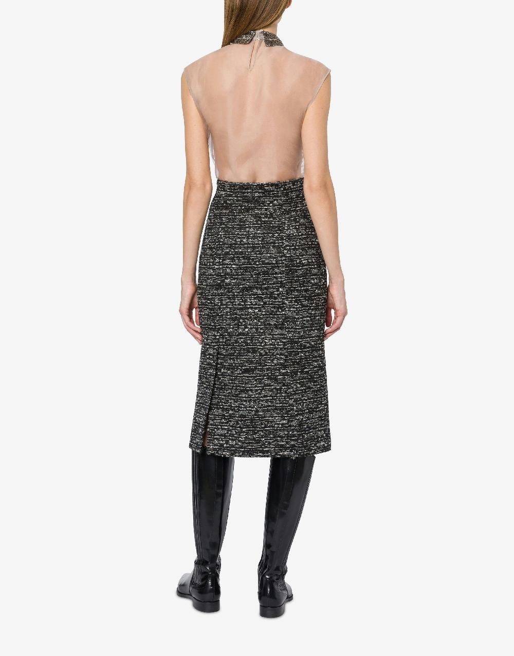 Alberta Ferretti Gonna midi in tweed bottonato In Saldo