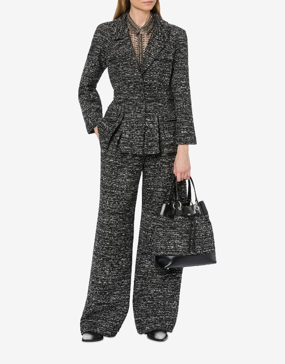 Alberta Ferretti Giacca in tweed bottonato con spacchi Nuova