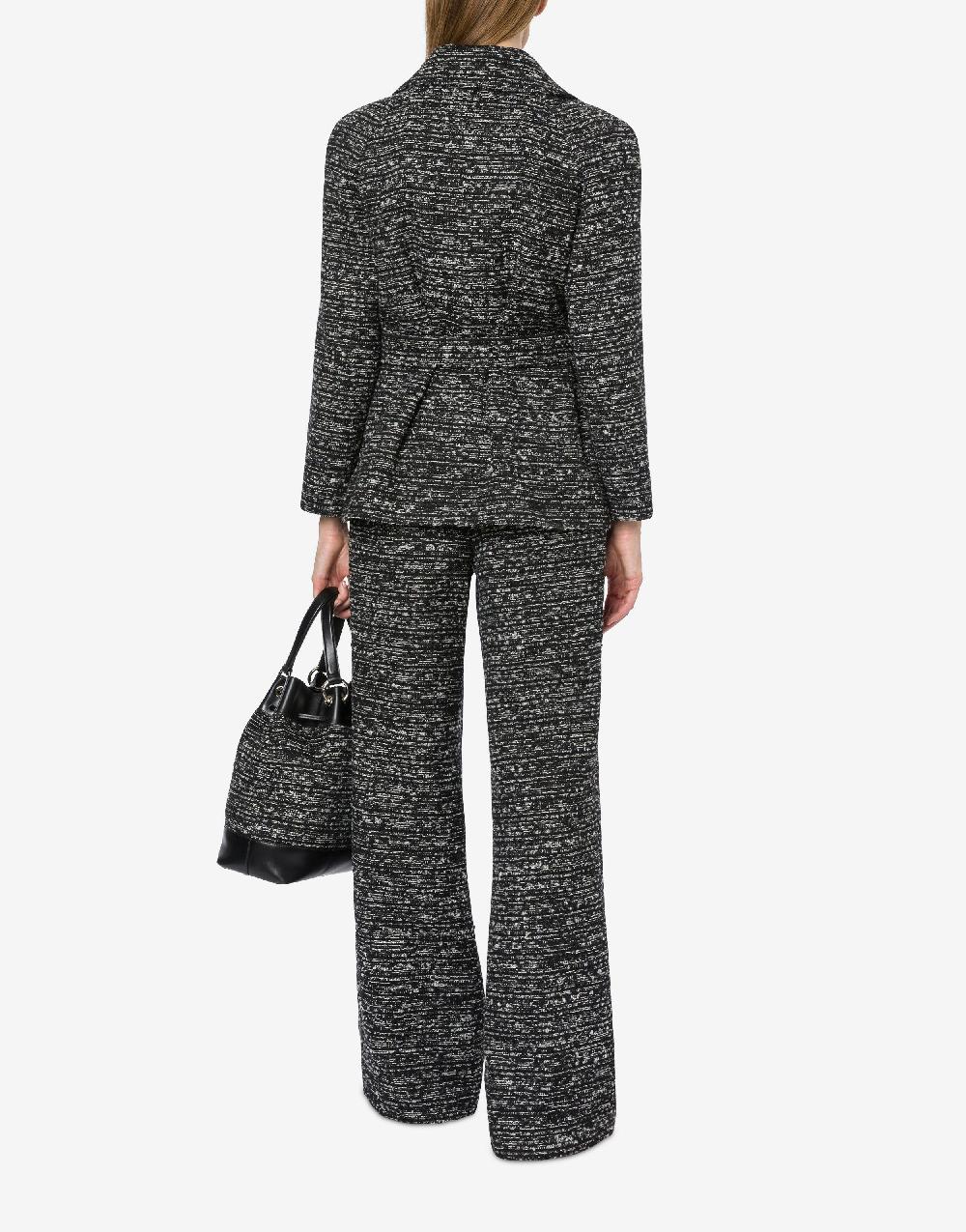 Alberta Ferretti Giacca in tweed bottonato con spacchi Nuova
