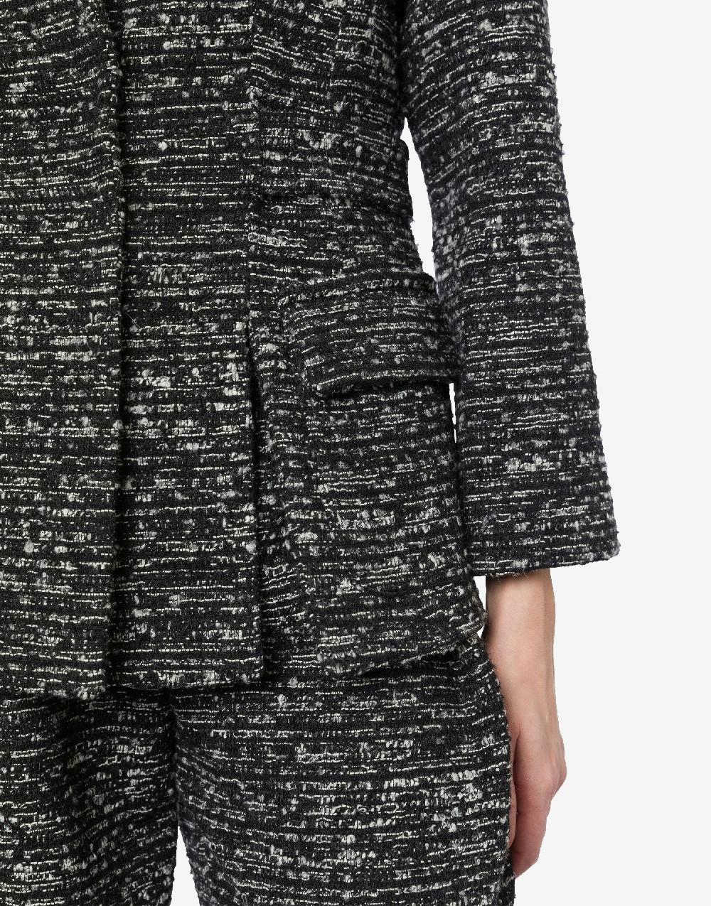 Alberta Ferretti Giacca in tweed bottonato con spacchi Nuova