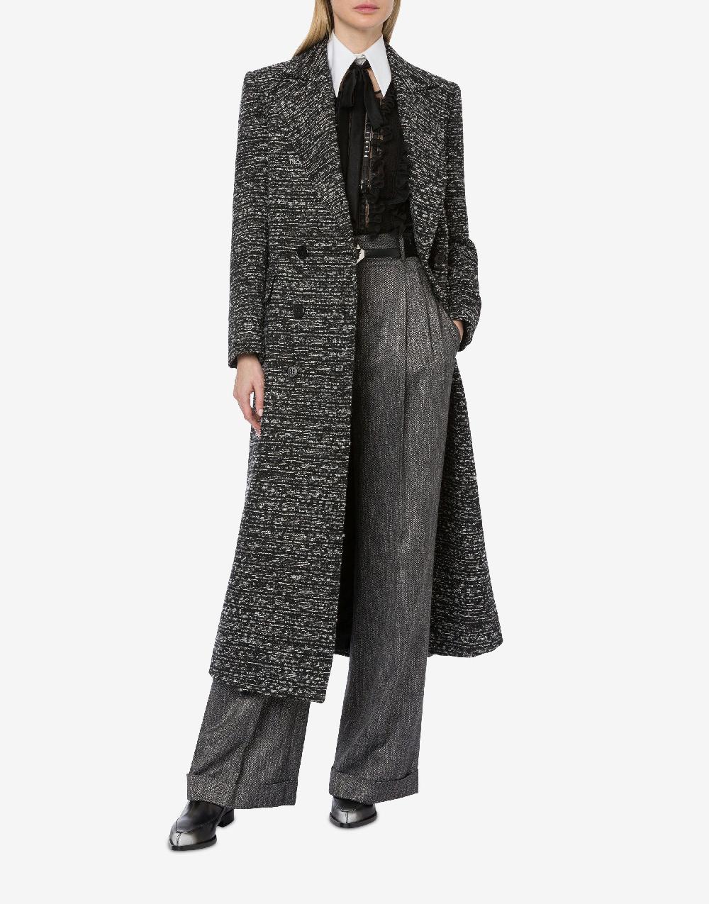 Alberta Ferretti Cappotto doppiopetto in tweed bottonato 2025
