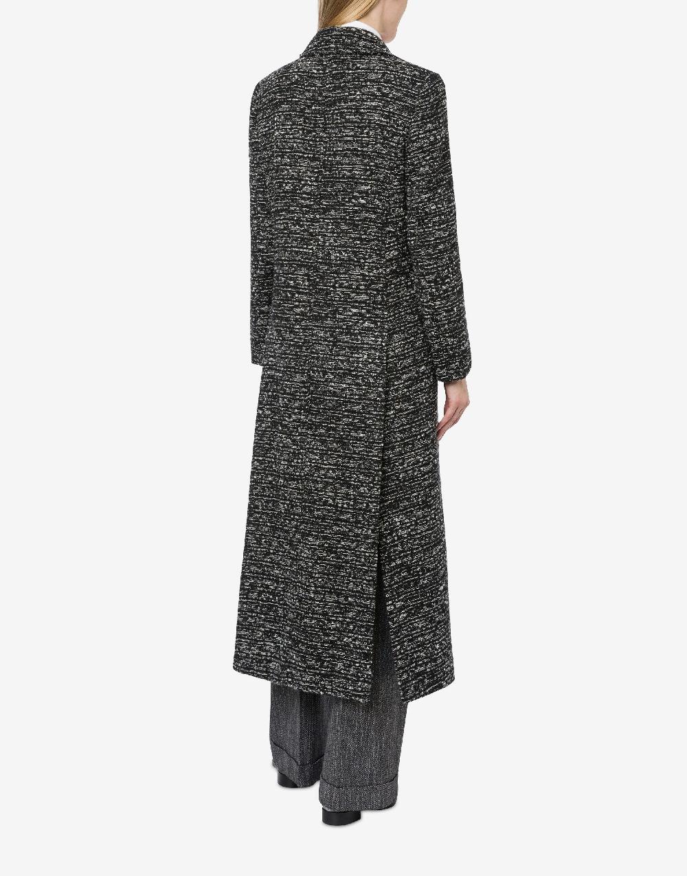 Alberta Ferretti Cappotto doppiopetto in tweed bottonato 2025