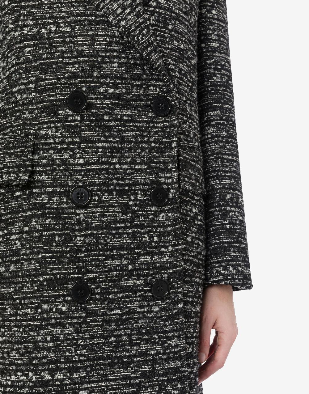 Alberta Ferretti Cappotto doppiopetto in tweed bottonato 2025
