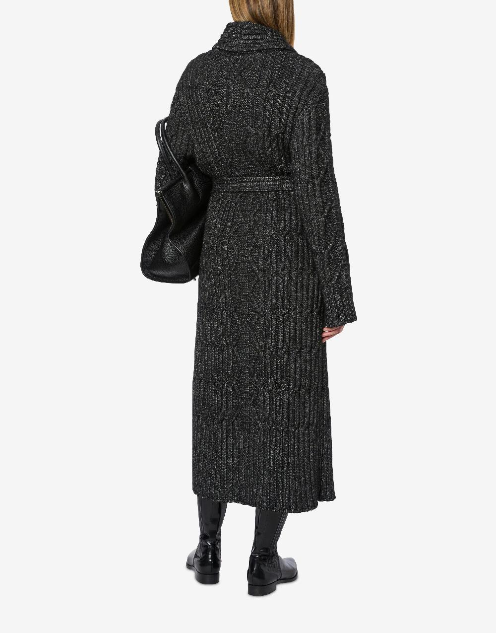 Alberta Ferretti Cardigan lungo in fettuccia lana cotone Italy