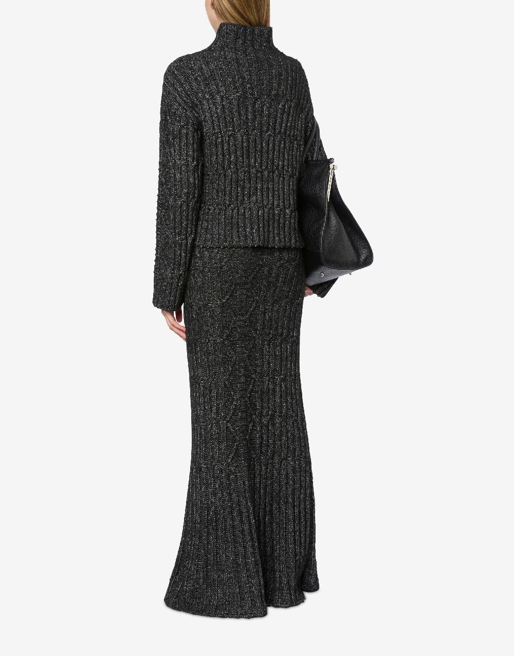 Alberta Ferretti Maglione in fettuccia di lana cotone Italia