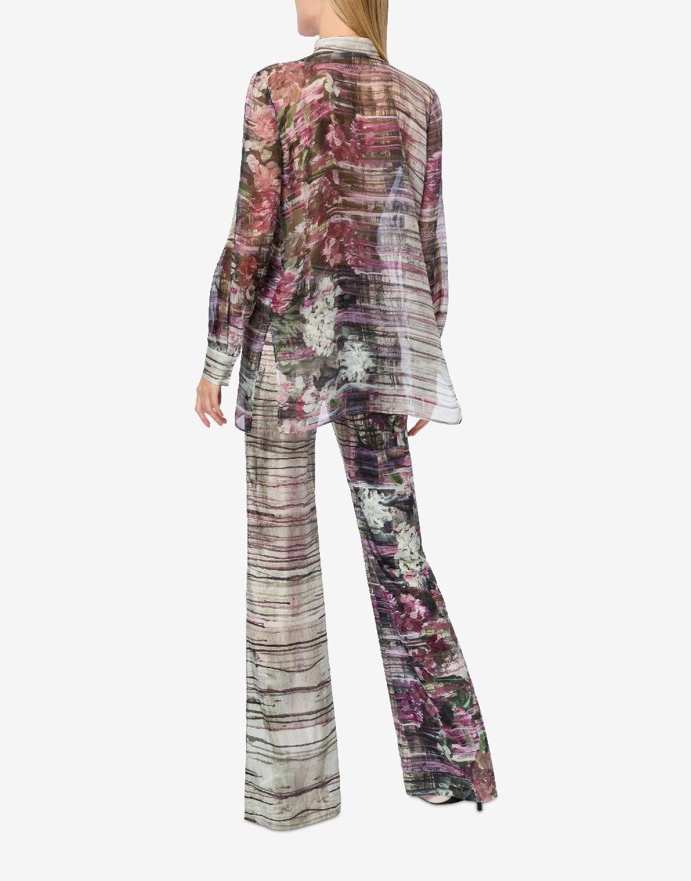 Alberta Ferretti Camicia in chiffon con stampa Dripping Roses In Linea