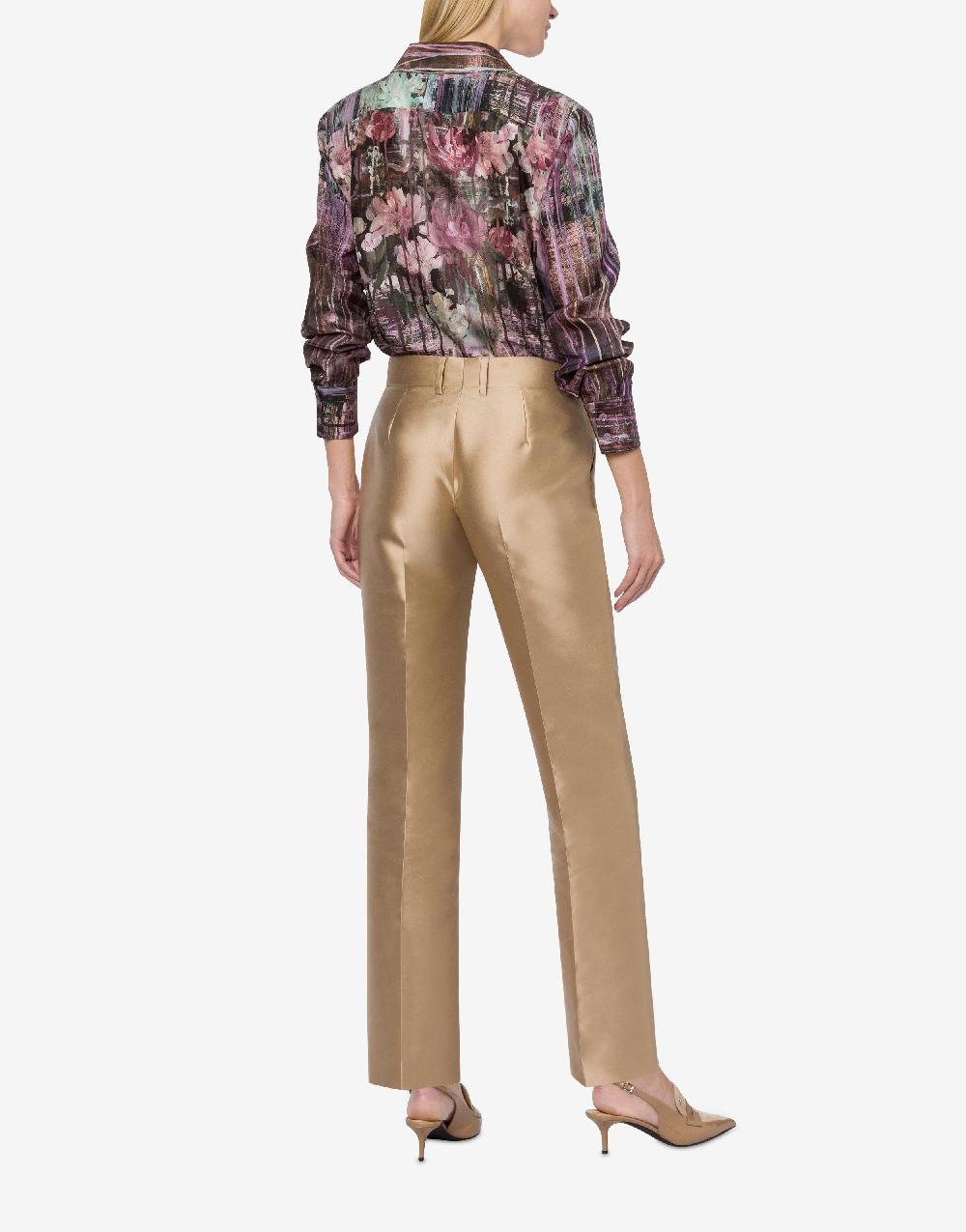 Alberta Ferretti Camicia in habotai con stampa Dripping Roses Vendita