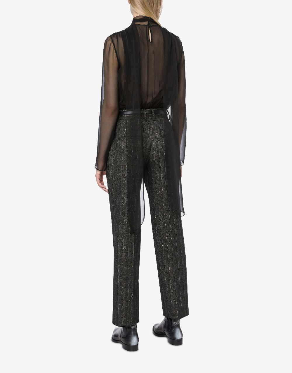 Alberta Ferretti Pantalone in gessato lurex Spedizione Gratuita
