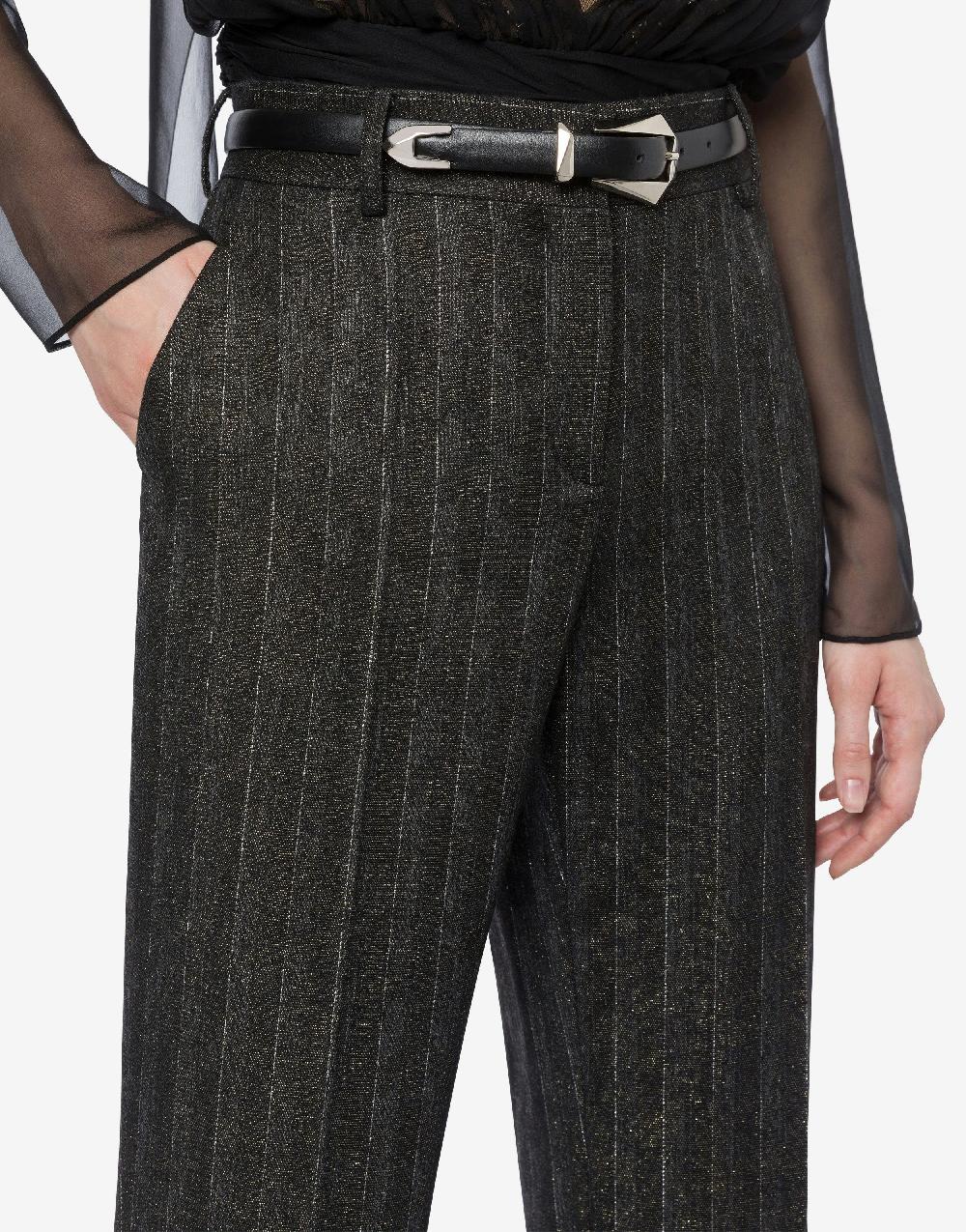 Alberta Ferretti Pantalone in gessato lurex Spedizione Gratuita