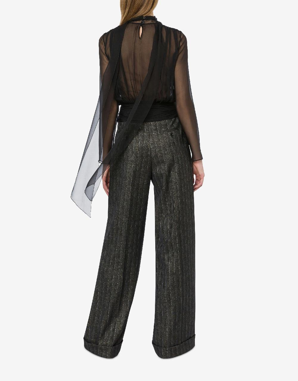 Alberta Ferretti Pantalone in gessato lurex Pezzi Unici
