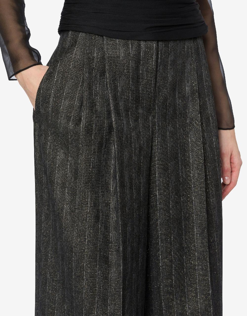 Alberta Ferretti Pantalone in gessato lurex Pezzi Unici