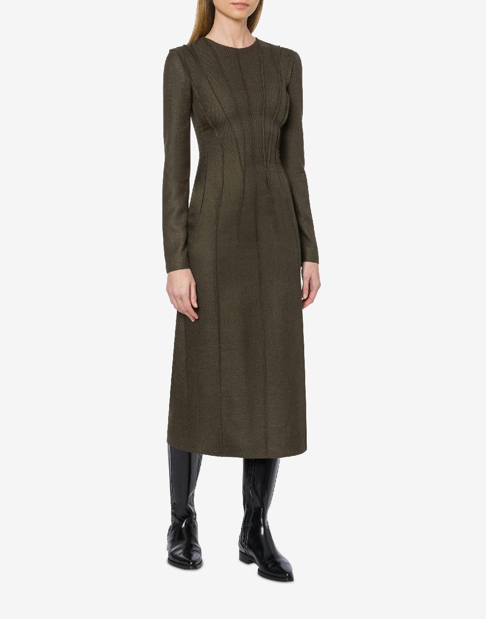 Alberta Ferretti Abito longuette in twill fiammato Qualità Garantita