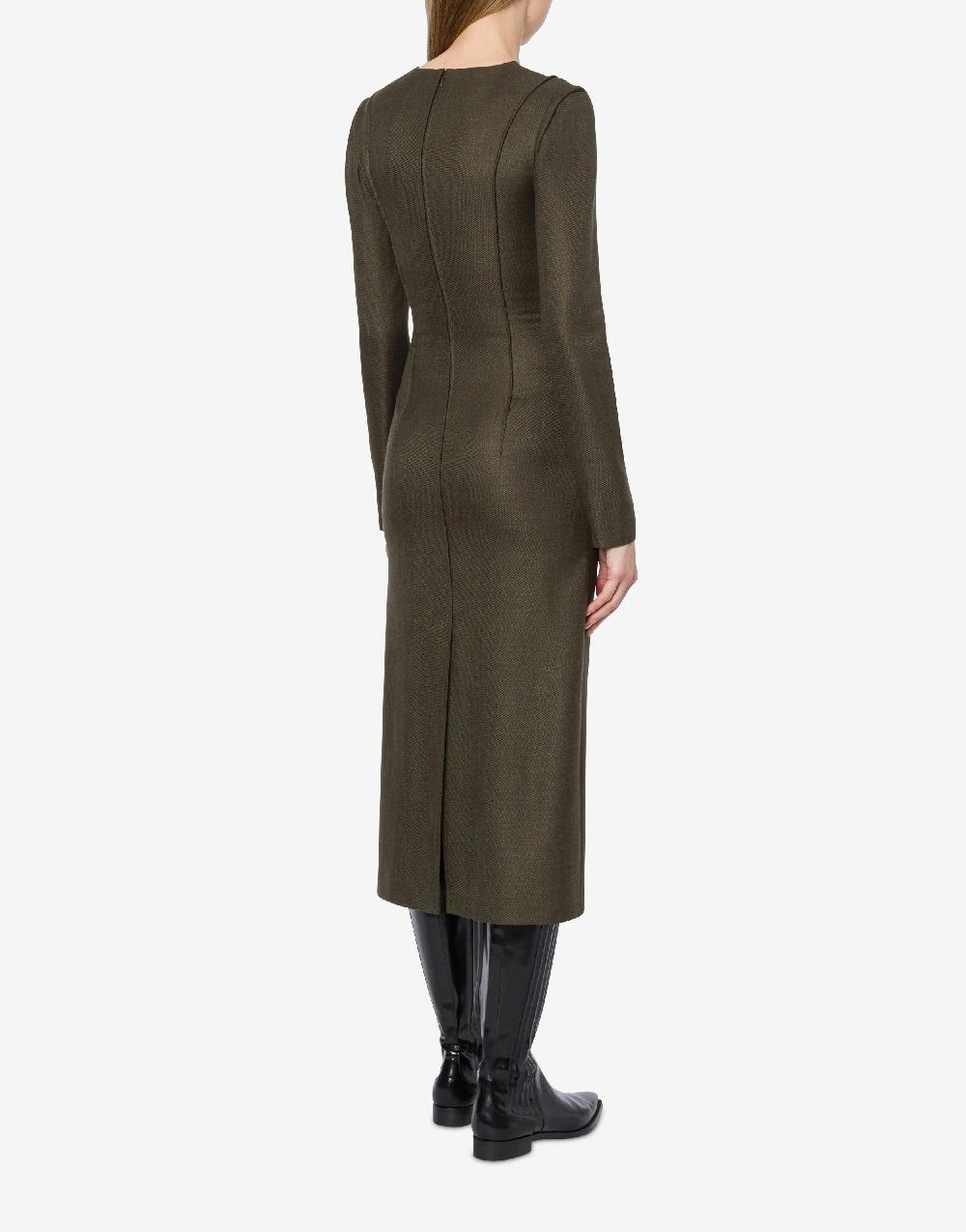 Alberta Ferretti Abito longuette in twill fiammato Qualità Garantita