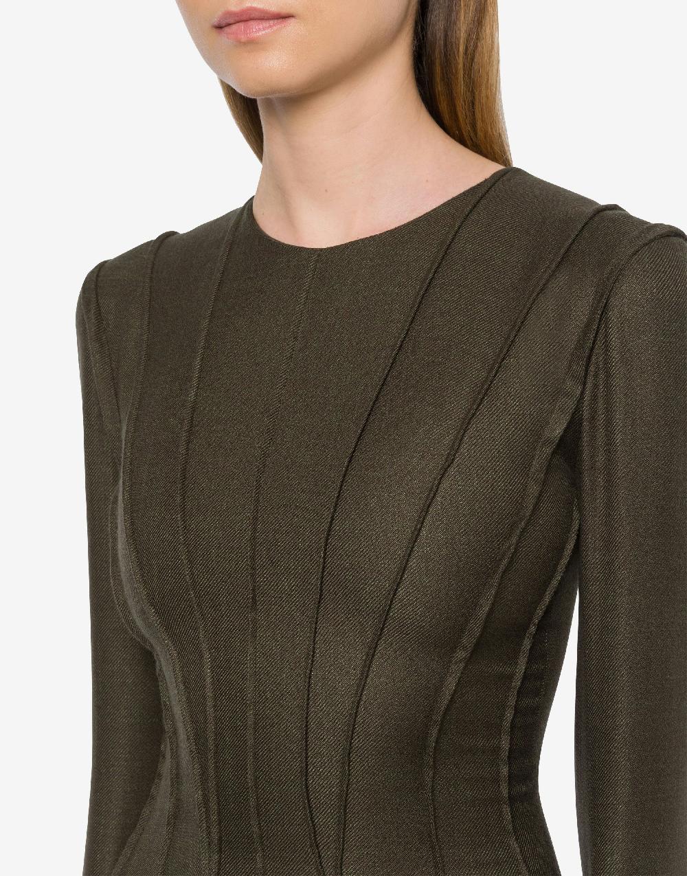 Alberta Ferretti Abito longuette in twill fiammato Qualità Garantita