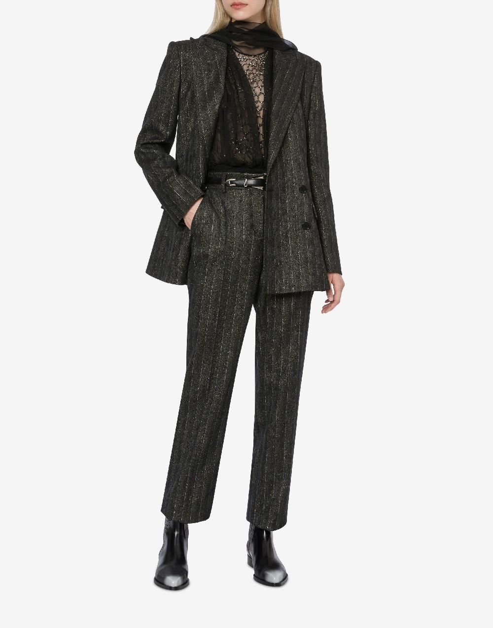 Alberta Ferretti Giacca doppiopetto in gessato lurex Negozi Online