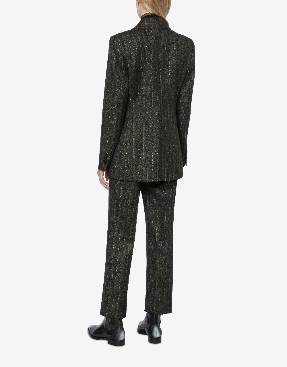 Alberta Ferretti Giacca doppiopetto in gessato lurex Negozi Online