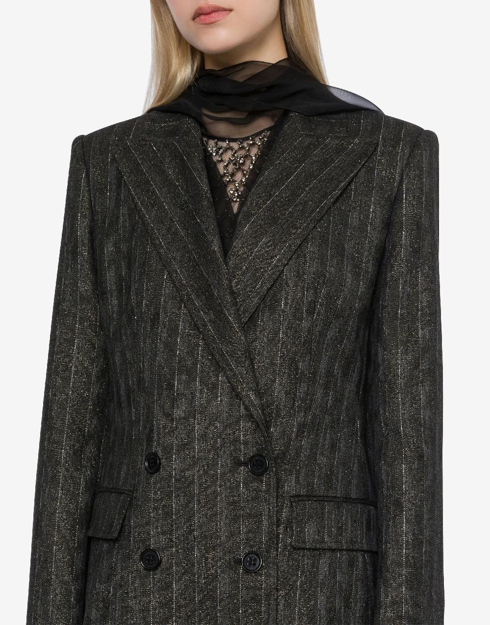 Alberta Ferretti Giacca doppiopetto in gessato lurex Negozi Online