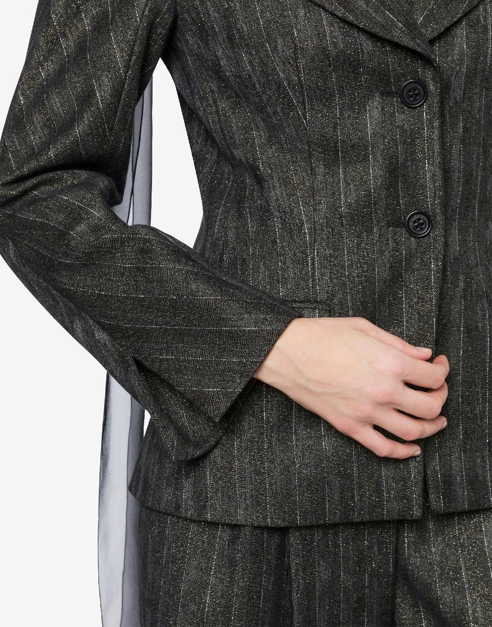 Alberta Ferretti Giacca in gessato lurex Promozione Limitata