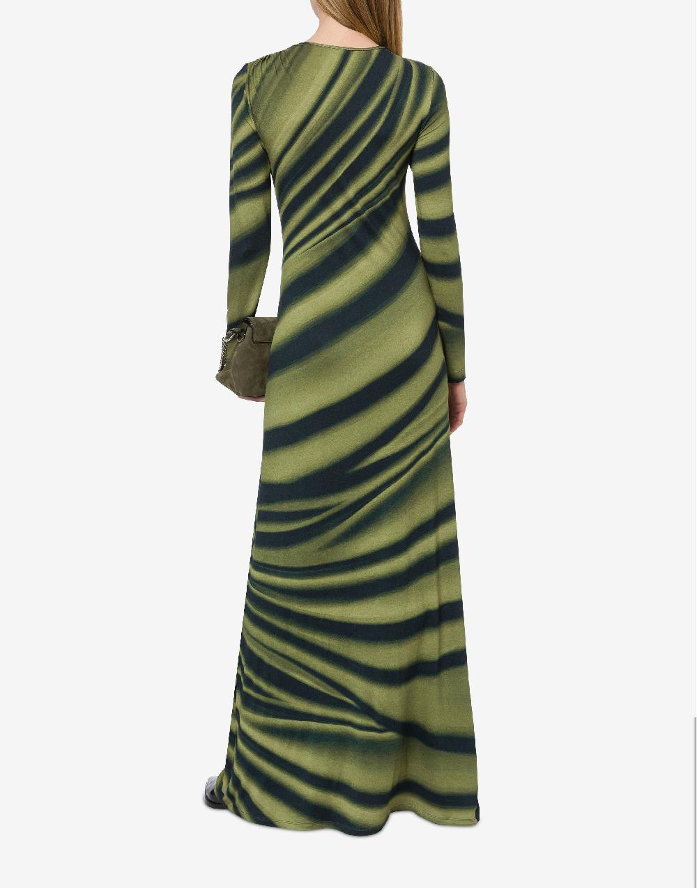 Alberta Ferretti Abito lungo in jersey con stampa drappeggio Shopping Online