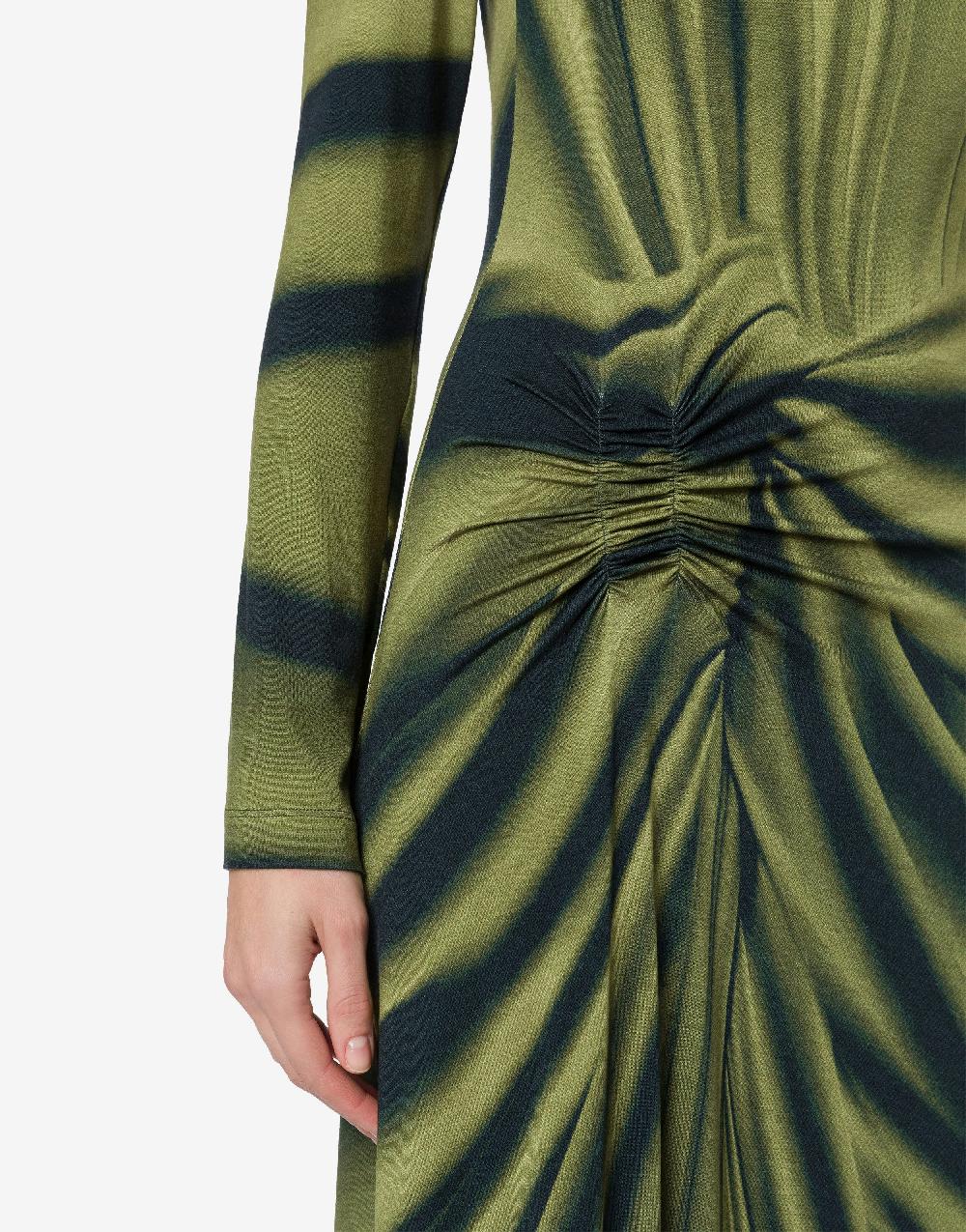 Alberta Ferretti Abito lungo in jersey con stampa drappeggio Shopping Online