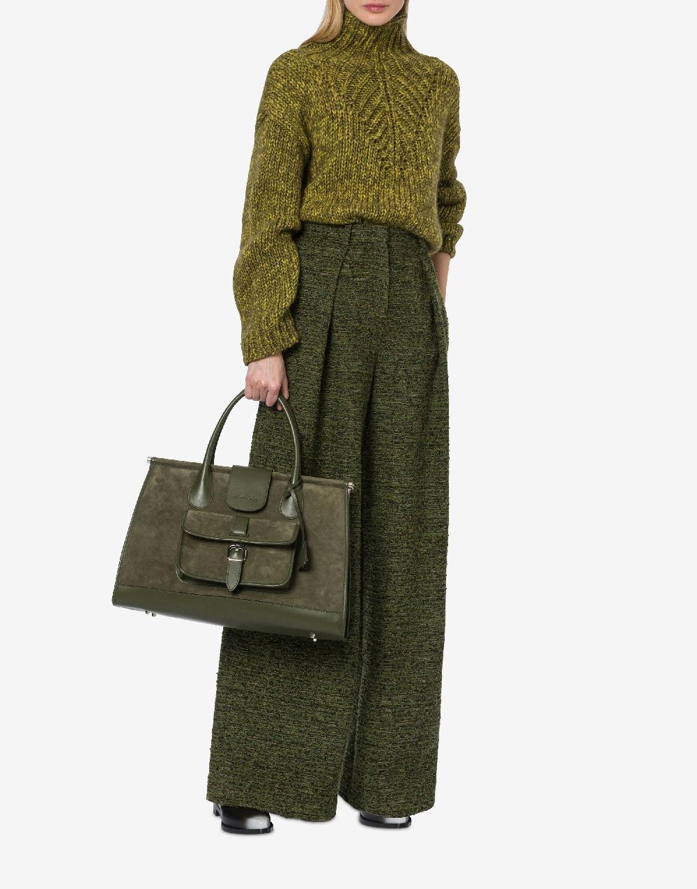 Alberta Ferretti Pantalone oversize in tweed bottonato Novità