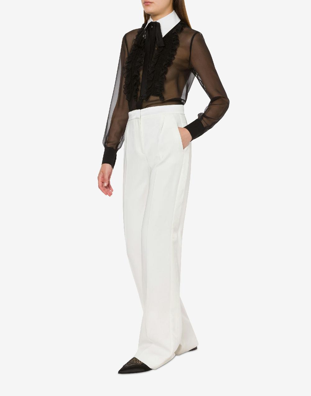 Alberta Ferretti Pantalone in cady stretch con dettagli in raso In Vendita