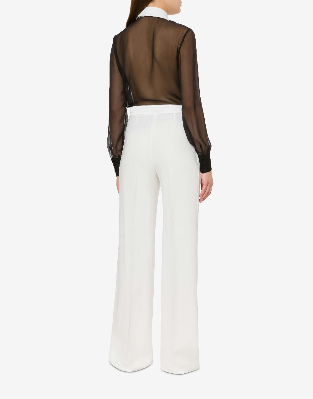 Alberta Ferretti Pantalone in cady stretch con dettagli in raso In Vendita