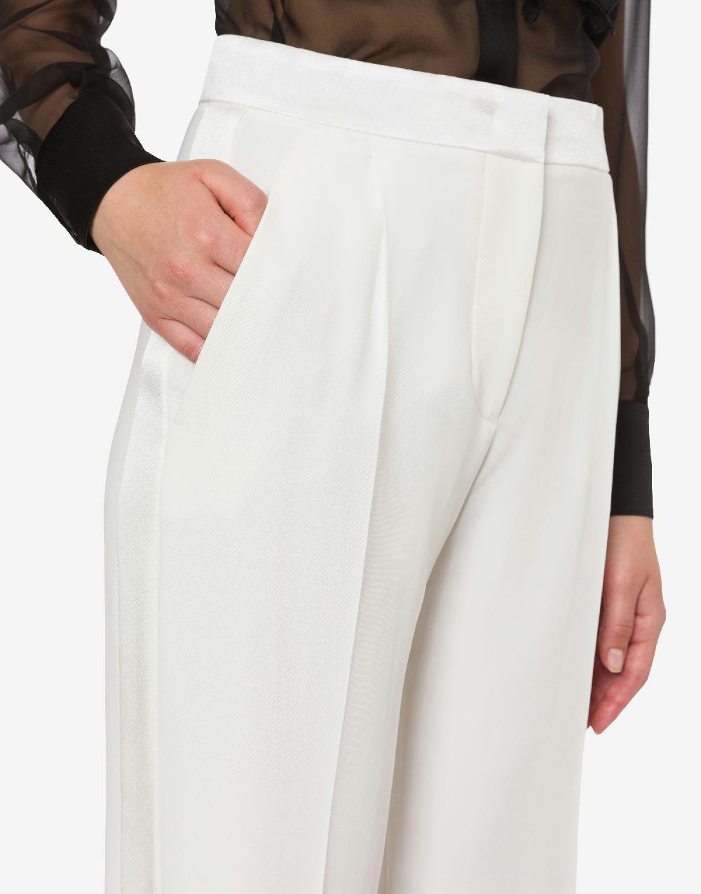 Alberta Ferretti Pantalone in cady stretch con dettagli in raso In Vendita