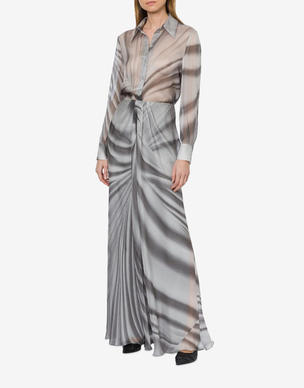 Alberta Ferretti Camicia in chiffon con stampa Drappeggio Saldi