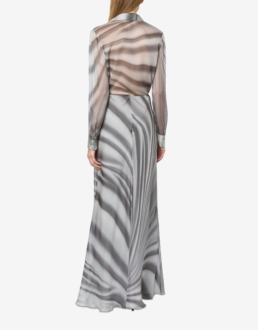 Alberta Ferretti Camicia in chiffon con stampa Drappeggio Saldi