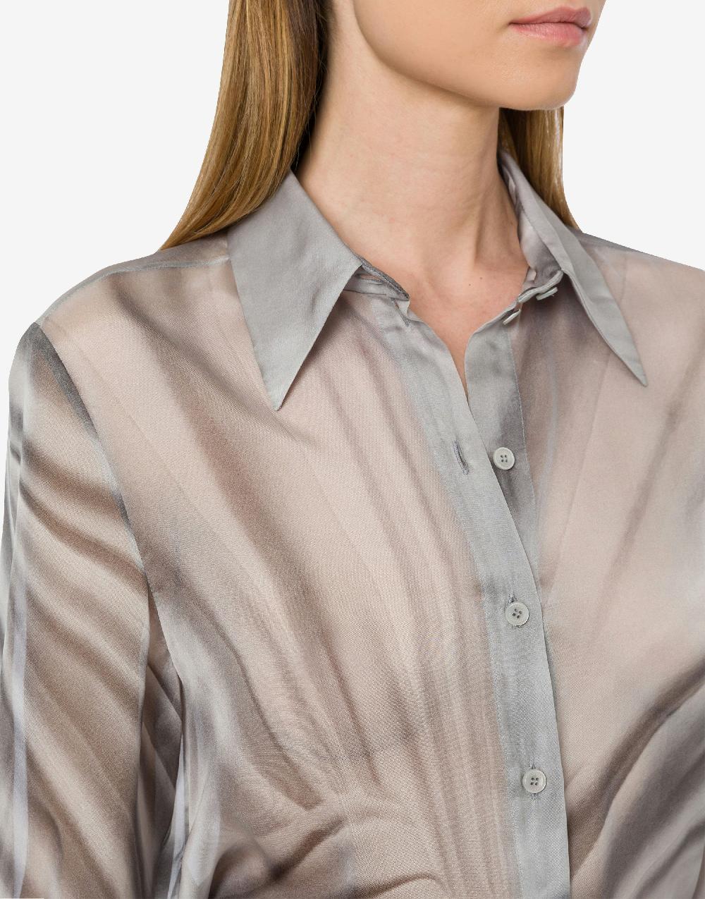 Alberta Ferretti Camicia in chiffon con stampa Drappeggio Saldi