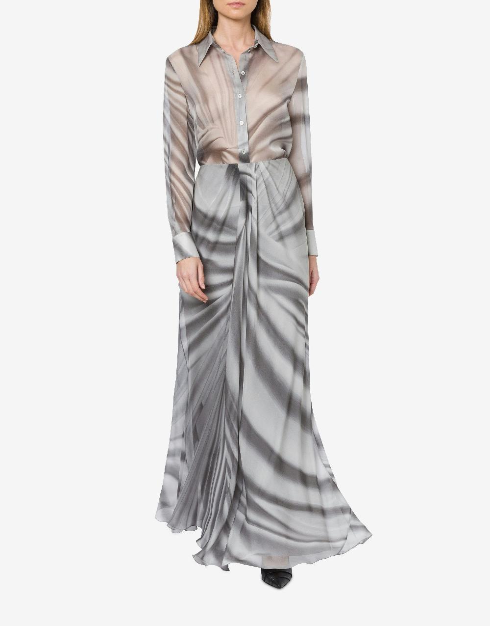 Alberta Ferretti Gonna in chiffon con stampa Drappeggio Offerte