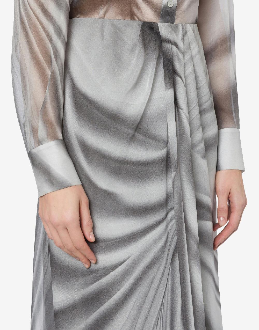 Alberta Ferretti Gonna in chiffon con stampa Drappeggio Offerte