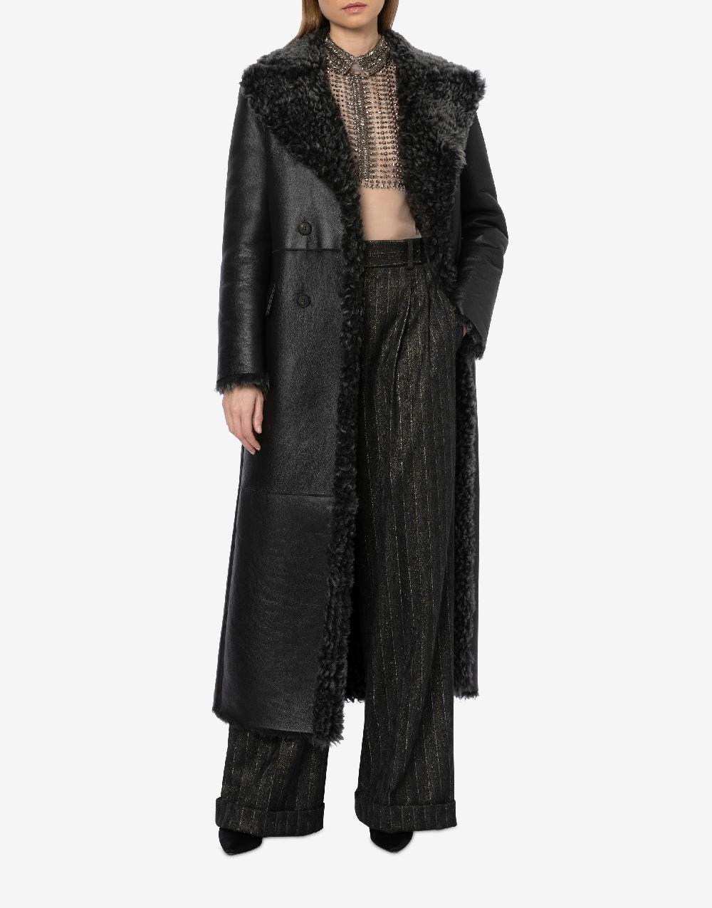Alberta Ferretti Montone lungo in shearling nappato Saldi Di Fabbrica