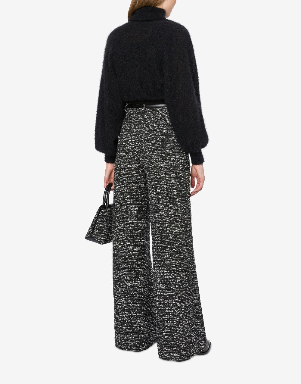 Alberta Ferretti Pantalone oversize in tweed bottonato Vendite Flash