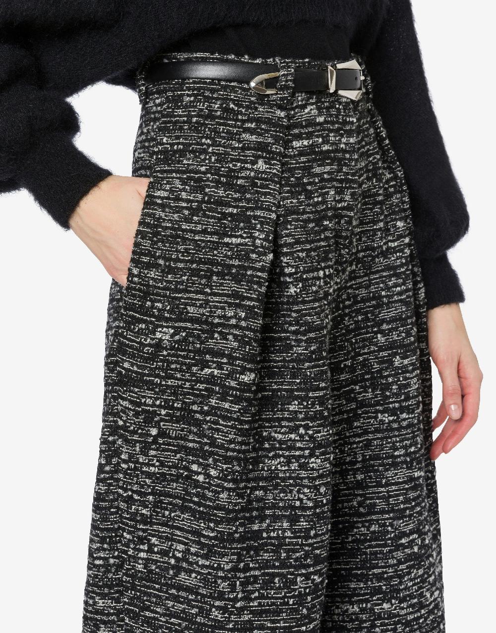 Alberta Ferretti Pantalone oversize in tweed bottonato Vendite Flash