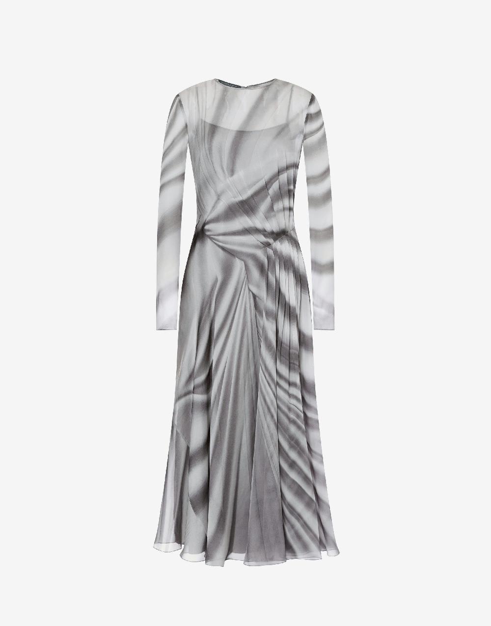 Alberta Ferretti Abito longuette in chiffon con stampa Drappeggio