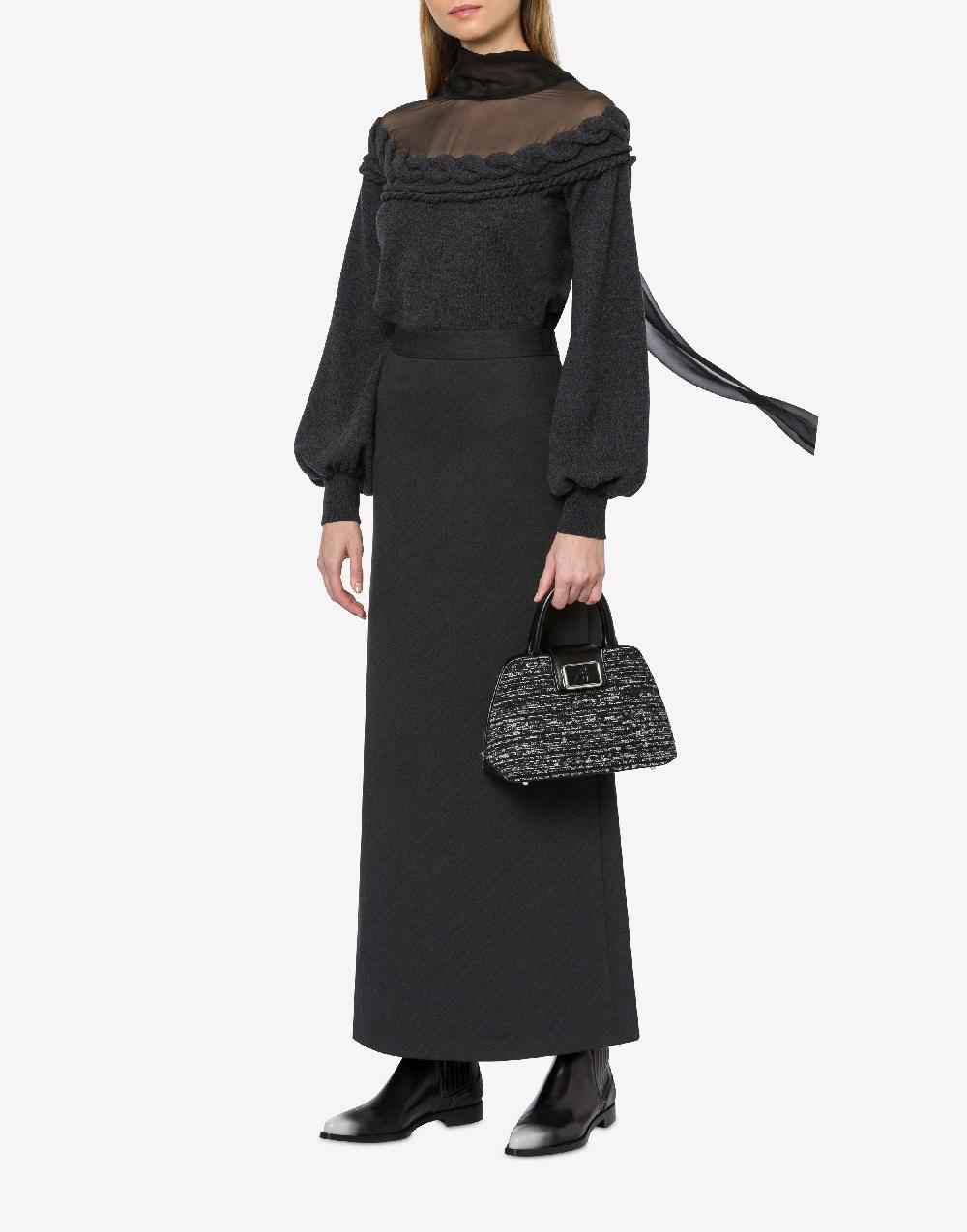 Alberta Ferretti Maglia in lana cashmere e chiffon 2025