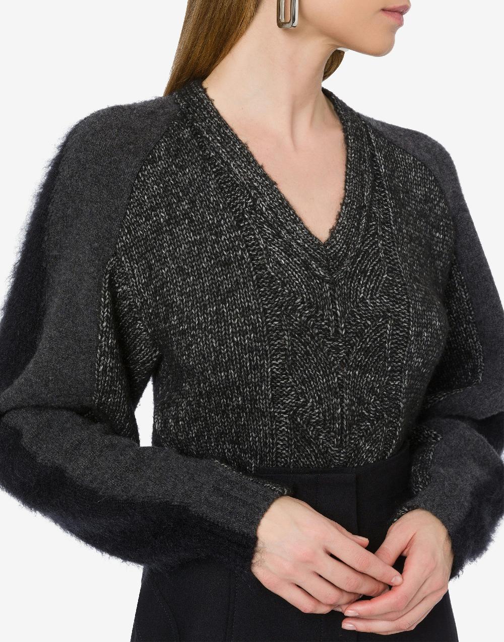 Alberta Ferretti Maglione con maniche in misto lana cashmere Italy