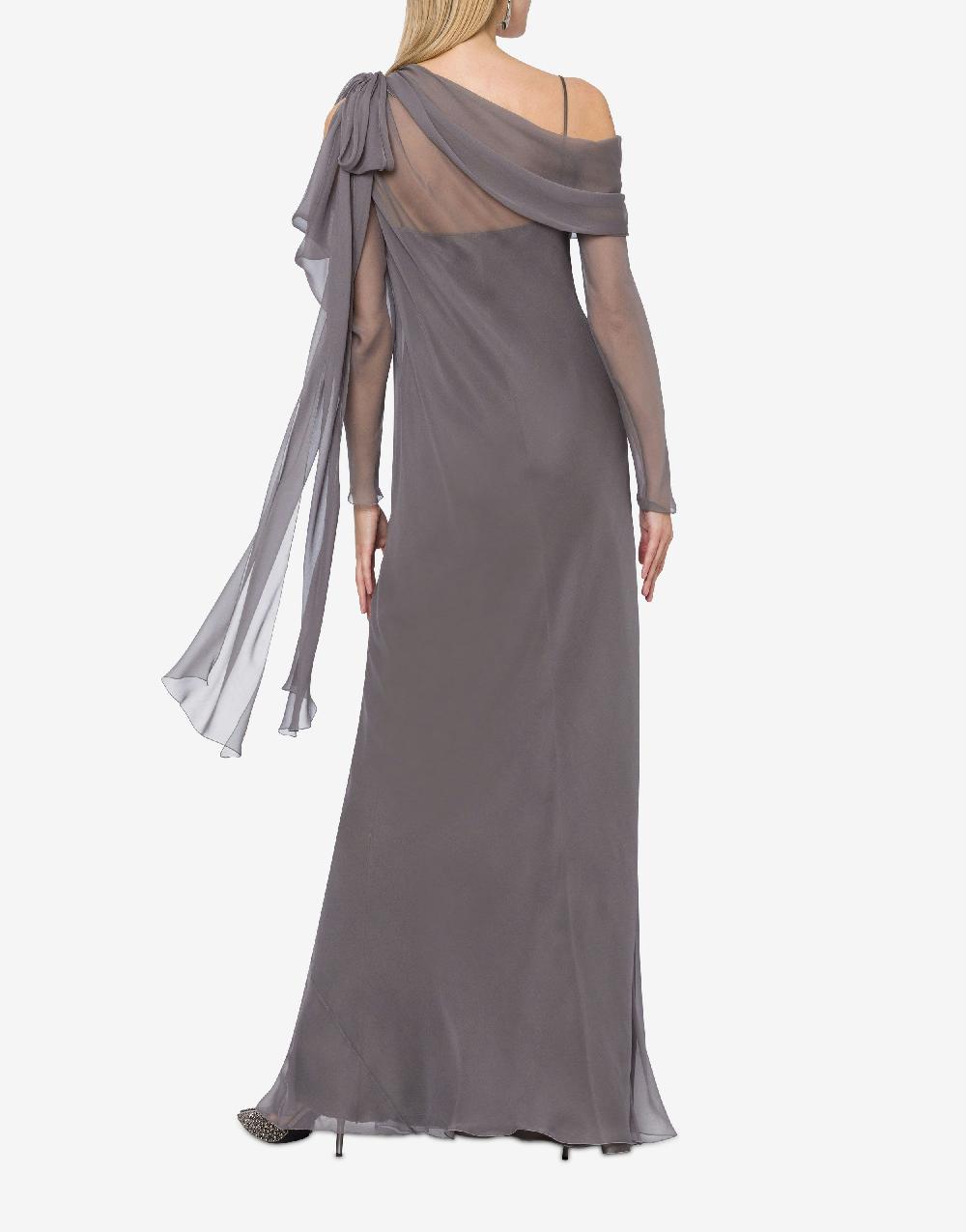 Alberta Ferretti Abito lungo in chiffon con drappeggi Italia