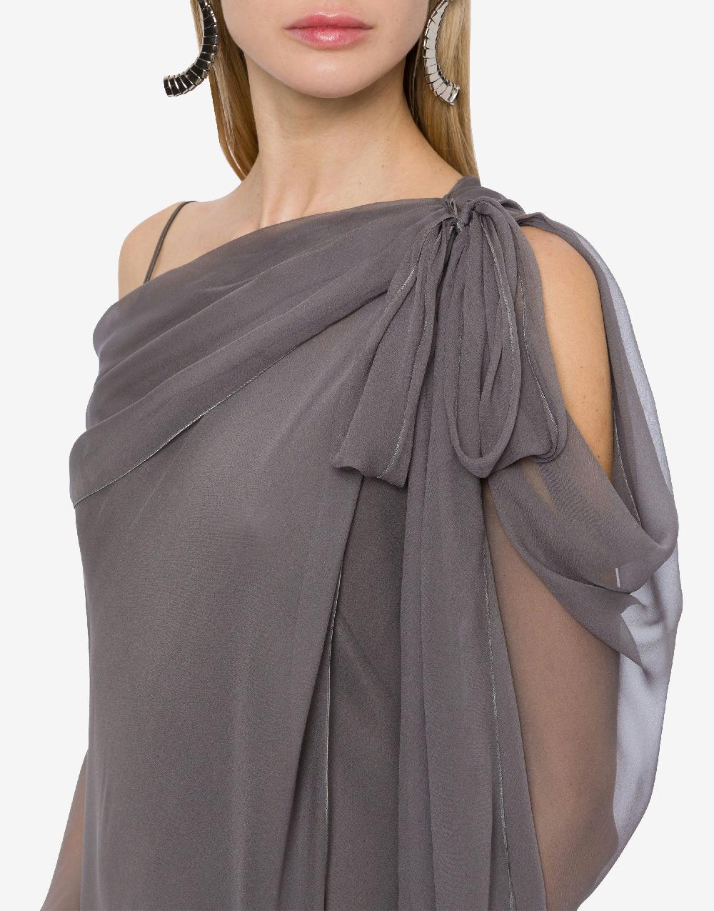 Alberta Ferretti Abito lungo in chiffon con drappeggi Italia