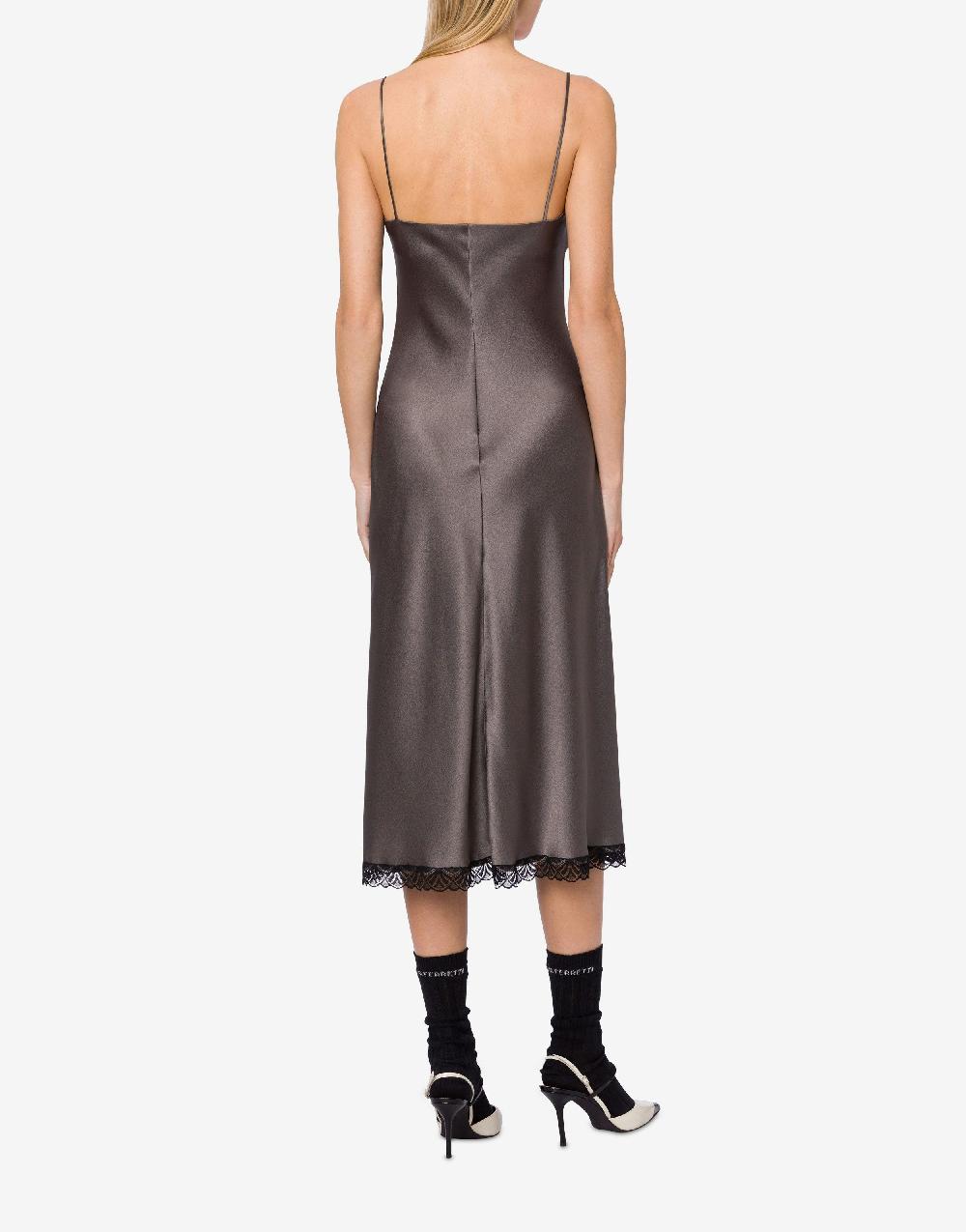 Alberta Ferretti Abito sottoveste in raso con pizzo 2025
