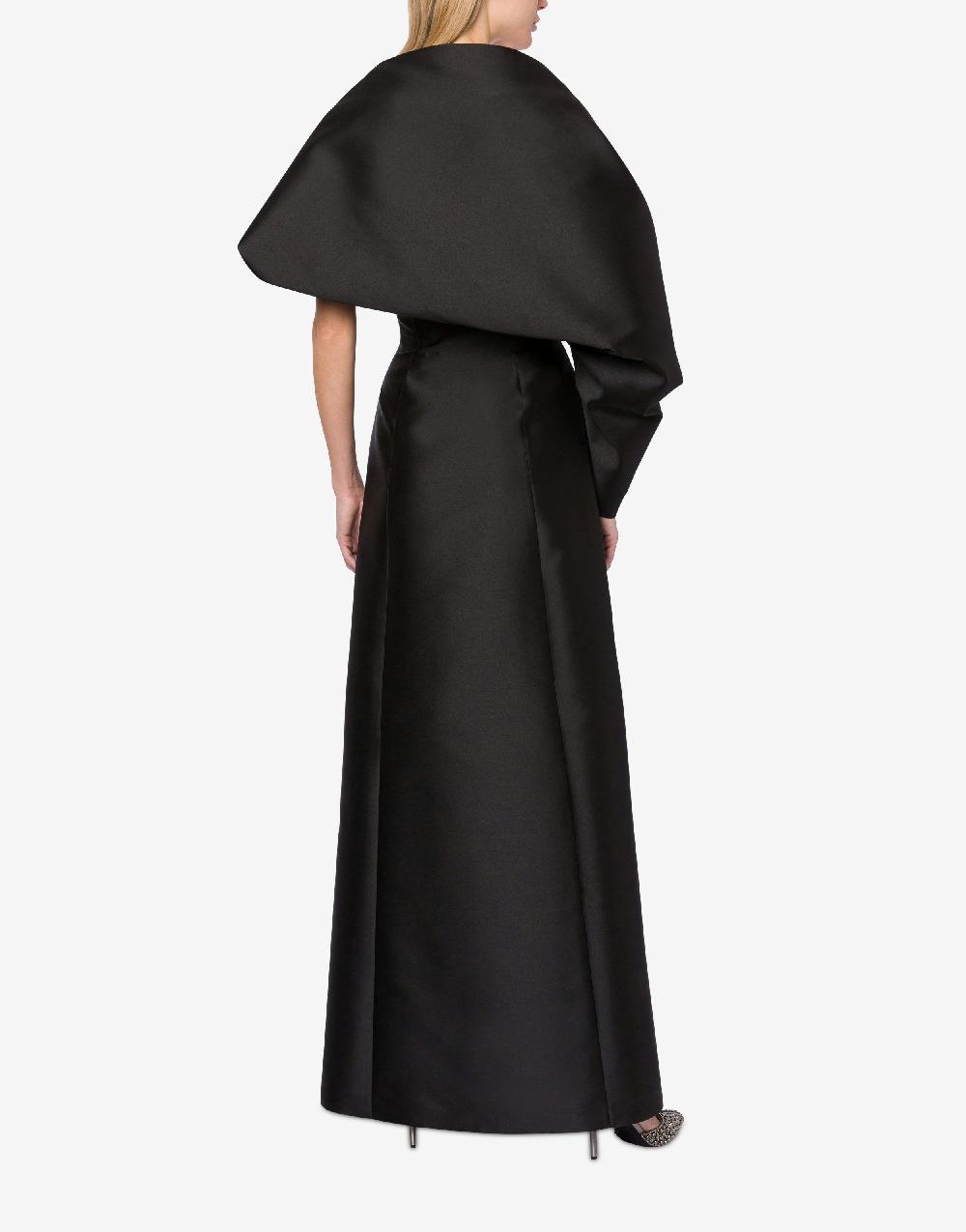 Alberta Ferretti Abito lungo in mikado con coprispalle Spedizione Gratuita