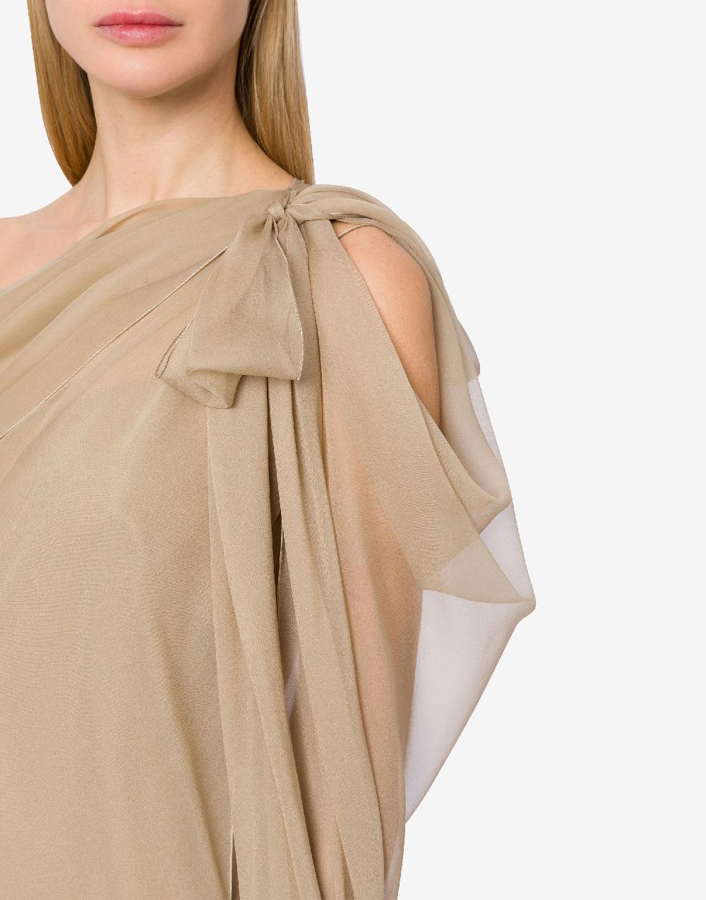 Alberta Ferretti Abito lungo in chiffon con drappeggi Fino Al -60%